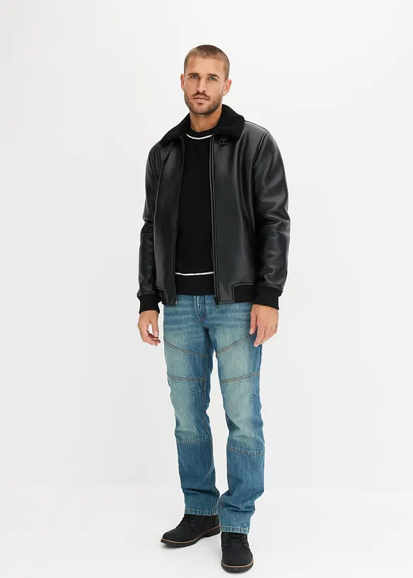 Regular Fit Jeans i tjock denim, Straight, bonprix