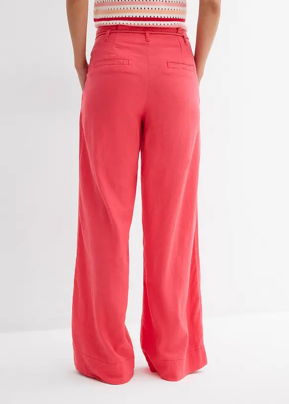 Paperbag-byxa av luftig linnemix, bonprix