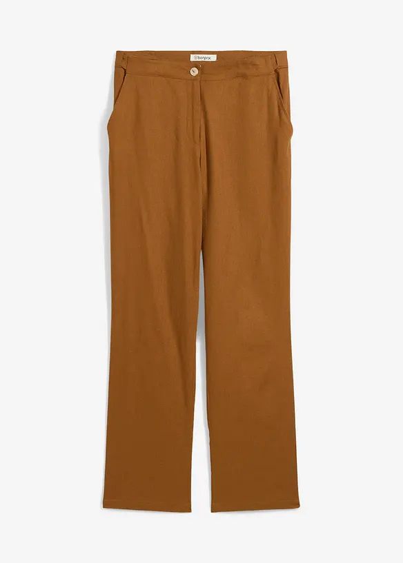 Byxa med hög midja i mix av linne och viskos, bonprix