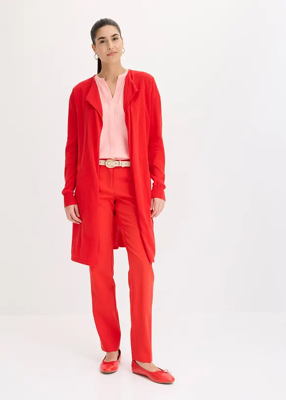 Lång cardigan i bomullsblandning, bonprix