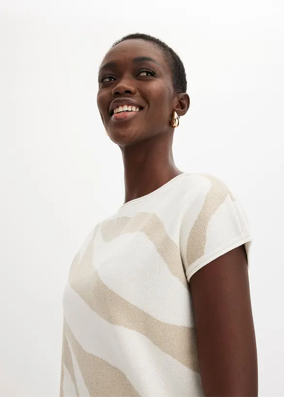 Finstickad tröja med glittergarn, bonprix