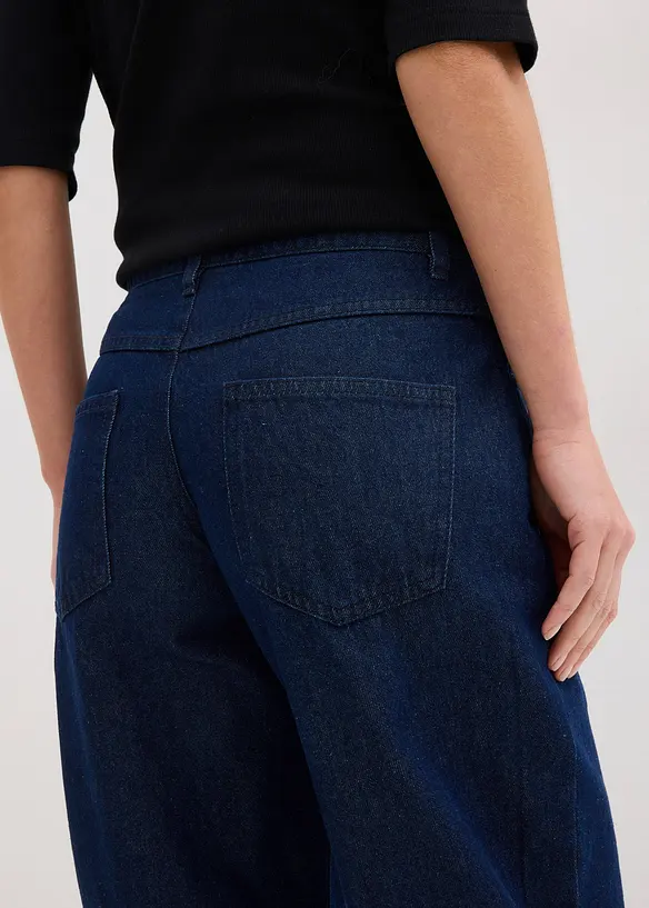 Barrel Jeans Mid Waist, ekologisk bomull, bonprix