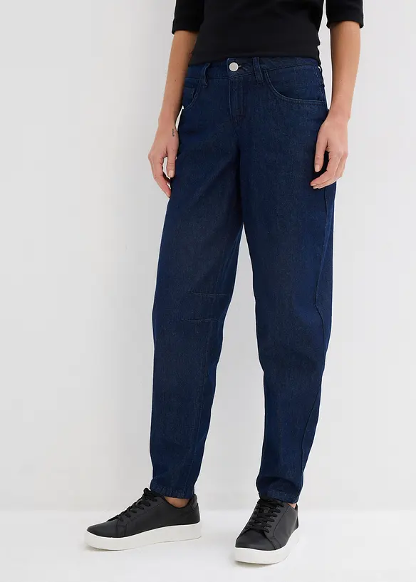 Barrel Jeans Mid Waist, ekologisk bomull, bonprix