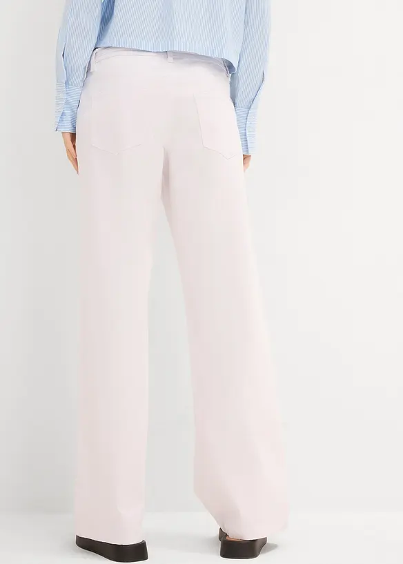 Wide Leg Jeans, Mid Waist, med knytskärp, bonprix