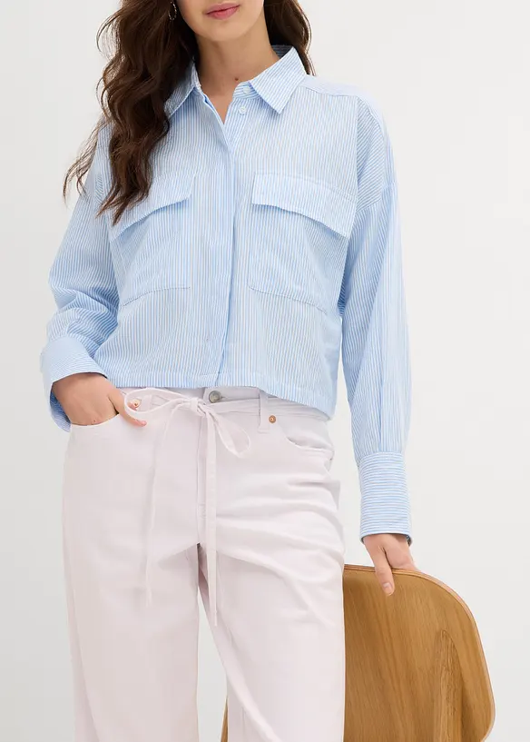 Wide Leg Jeans, Mid Waist, med knytskärp, bonprix