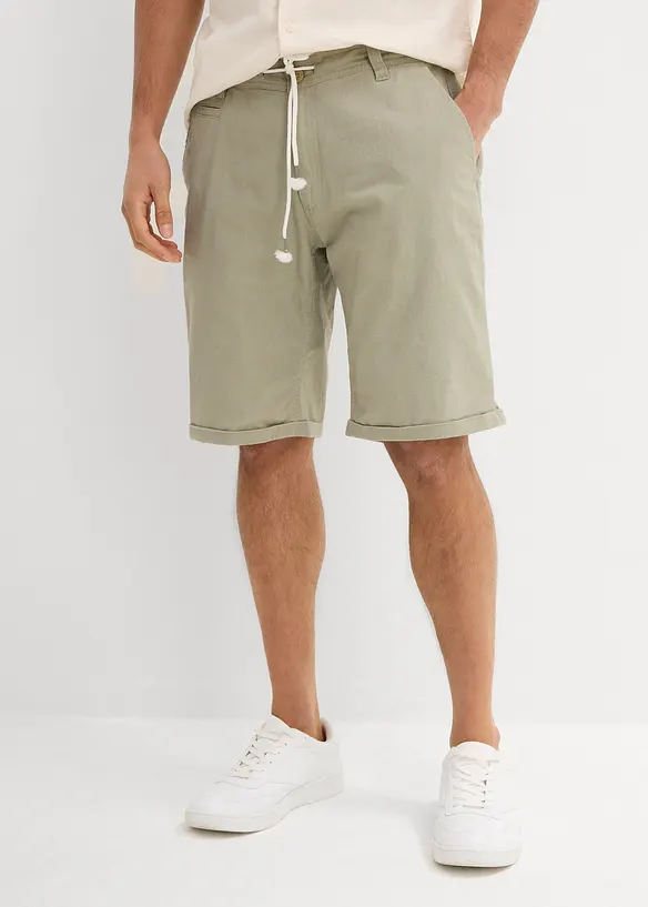 Bermudas i linneblandning med knytband, normal passform, bonprix