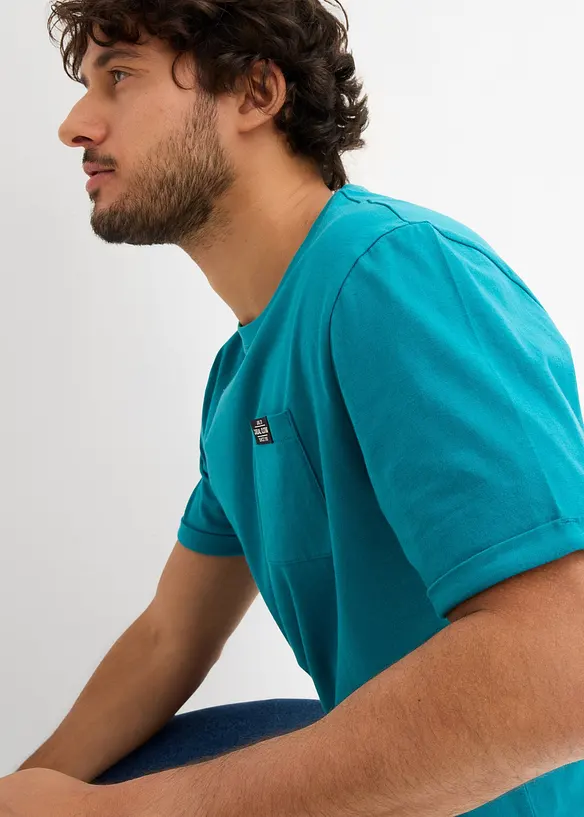 T-shirt med ficka, ren ekologisk bomull (2-pack), bonprix