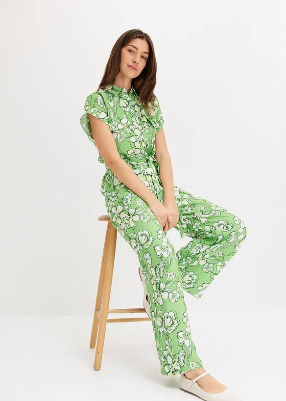 Jumpsuit i följsam viskosmix, bonprix