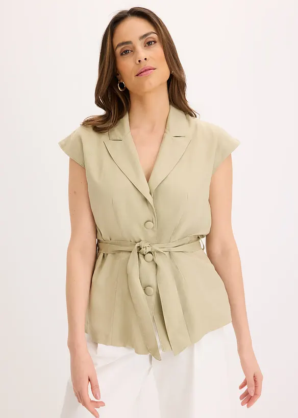 Ärmlös kavaj i lyocell, bonprix