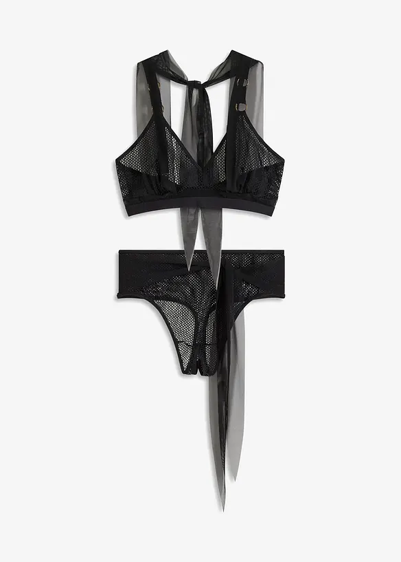 Bralette och stringtrosa ouvert (2 delar), bonprix