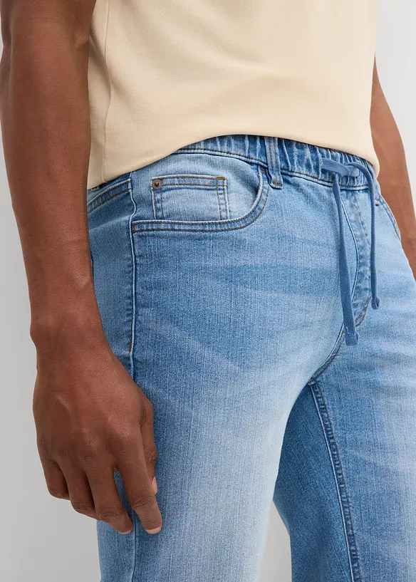 Jeansbermudas i tunn trikå, Regular Fit, bonprix