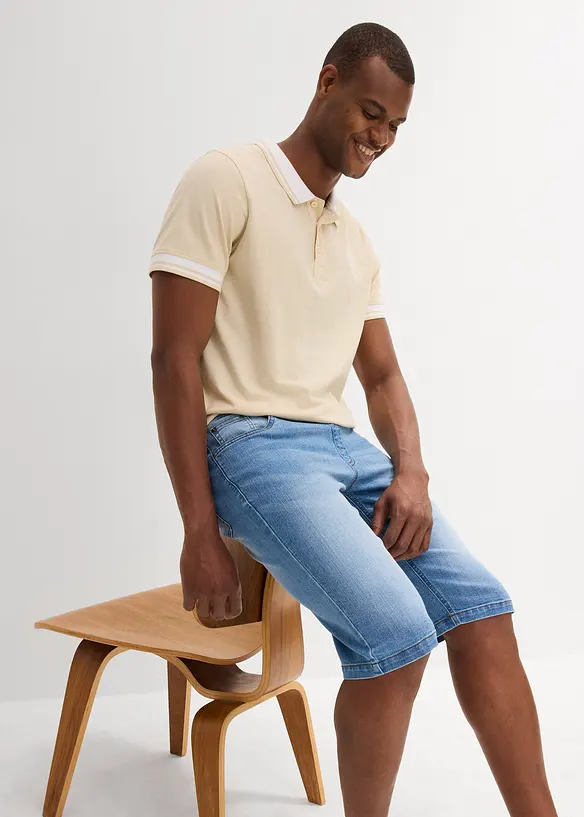 Jeansbermudas i tunn trikå, Regular Fit, bonprix