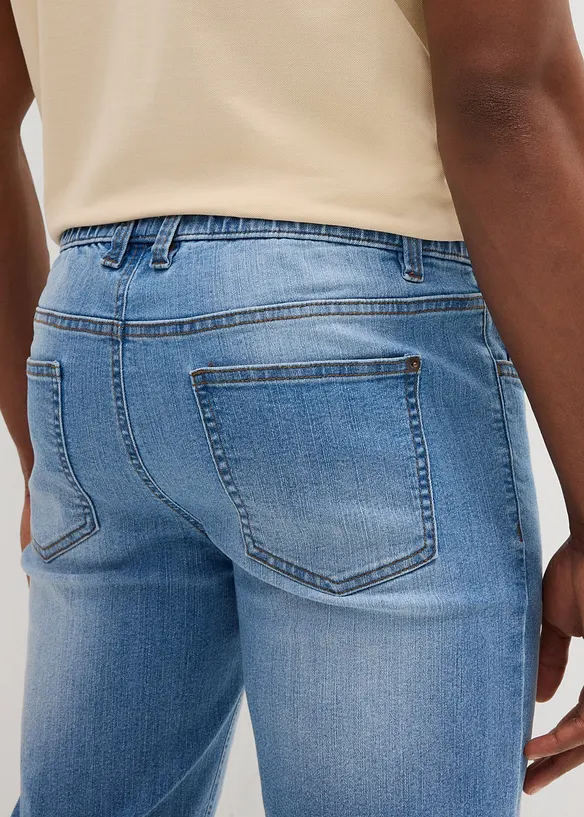 Jeansbermudas i tunn trikå, Regular Fit, bonprix
