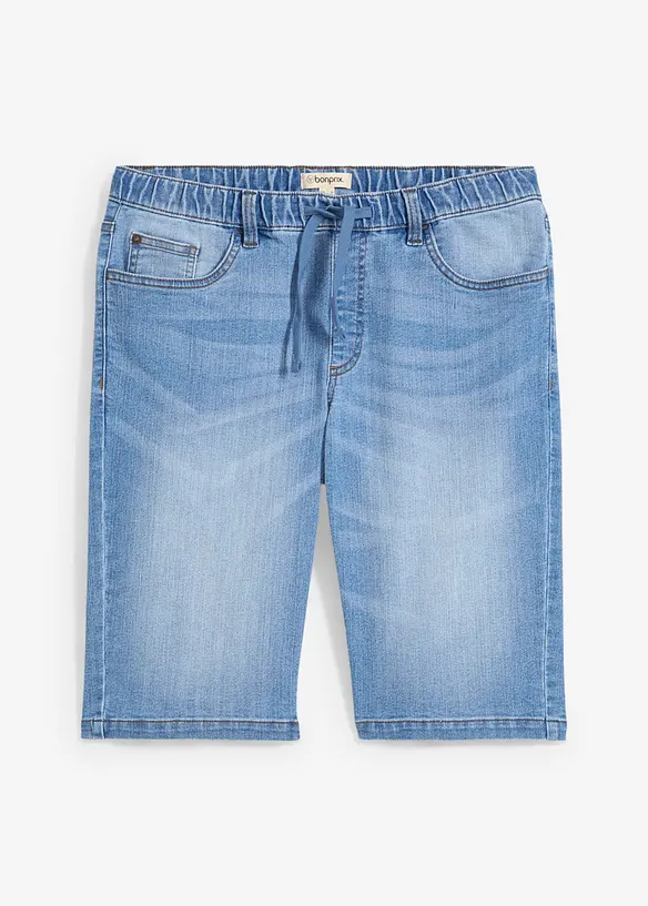 Jeansbermudas i tunn trikå, Regular Fit, bonprix