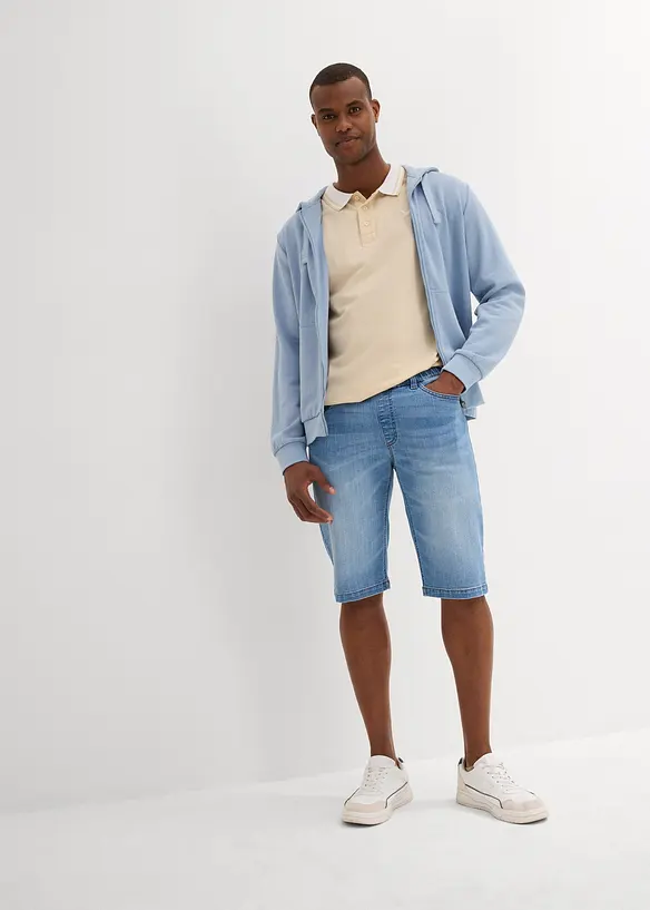 Jeansbermudas i tunn trikå, Regular Fit, bonprix