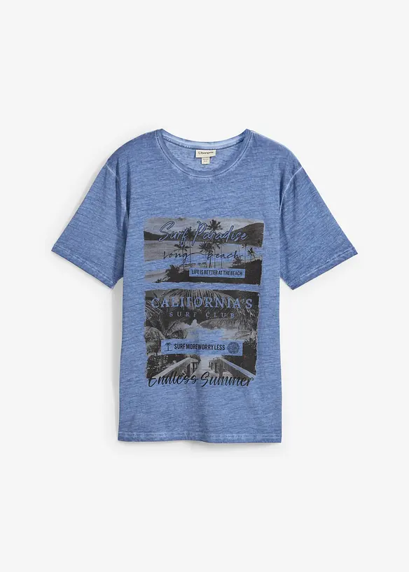 T-shirt med tvättade effekter, av ekologisk bomull, bonprix