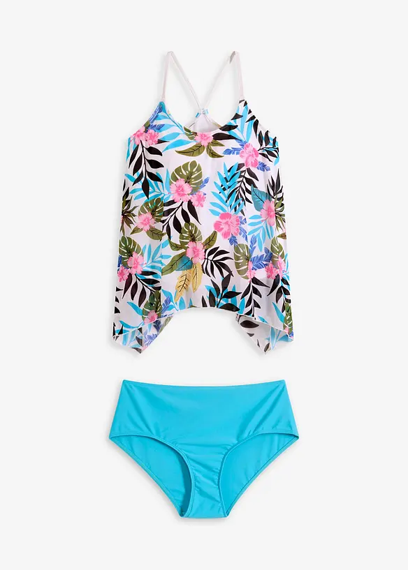 Tankini med mönstrat nätmaterial (2 delar), bonprix