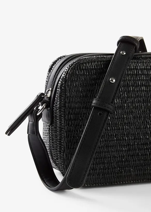Axelremsväska med halmlook, bonprix