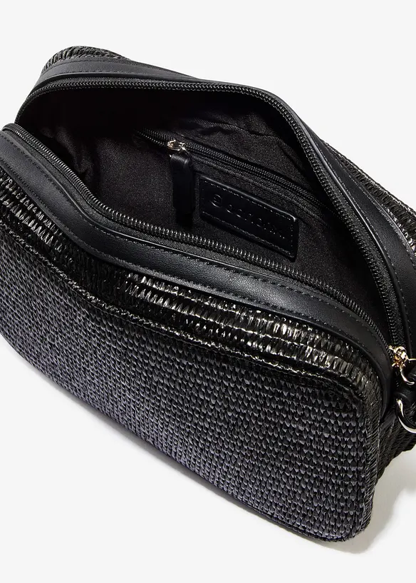 Axelremsväska med halmlook, bonprix