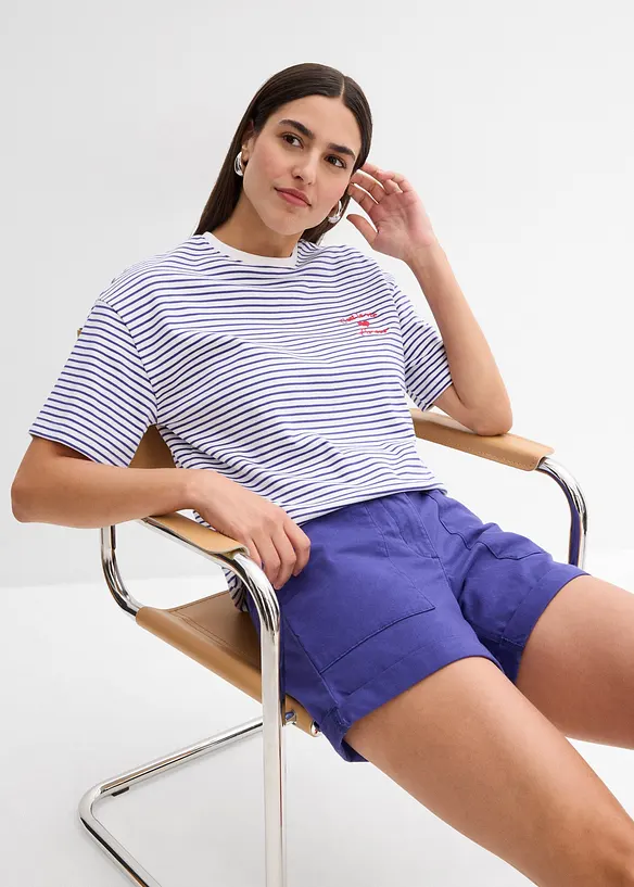 Avslappnade twillshorts, bonprix