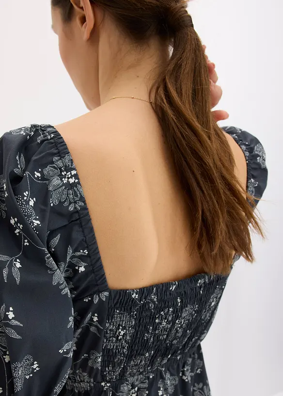 Midiklänning med puffärmar, bonprix