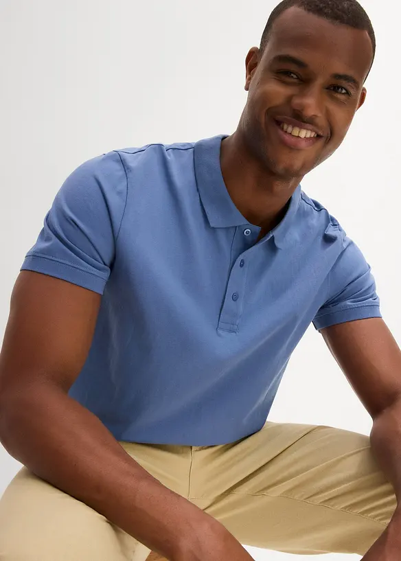 Pikétröja i jersey av ekologisk bomull (2-pack), bonprix