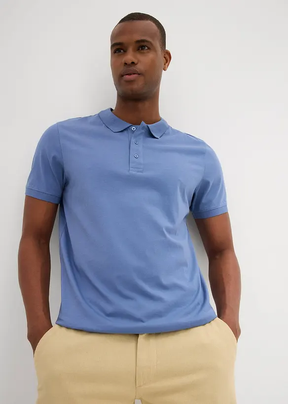 Pikétröja i jersey av ekologisk bomull (2-pack), bonprix