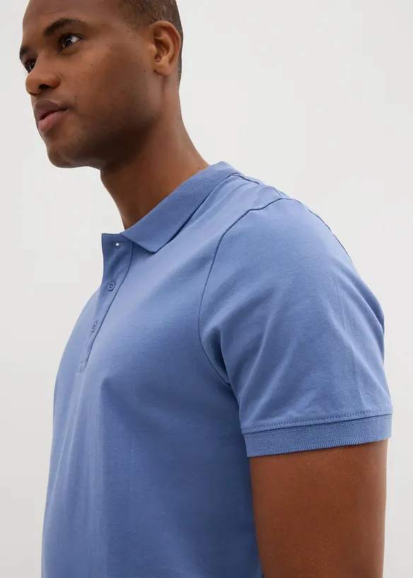 Pikétröja i jersey av ekologisk bomull (2-pack), bonprix