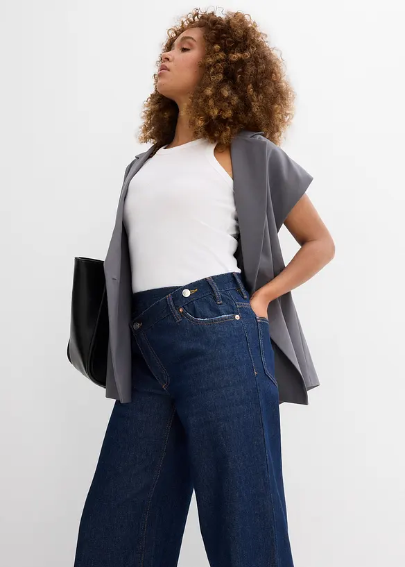 Wide Leg-jeans Mid Waist, Low Stretc, bonprix