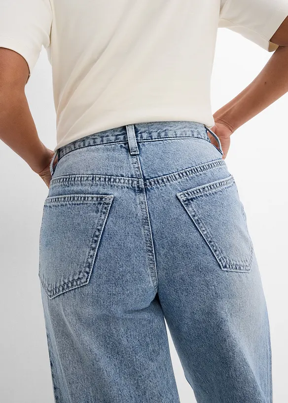 Wide Leg-jeans Mid Waist, Low Stretc, bonprix