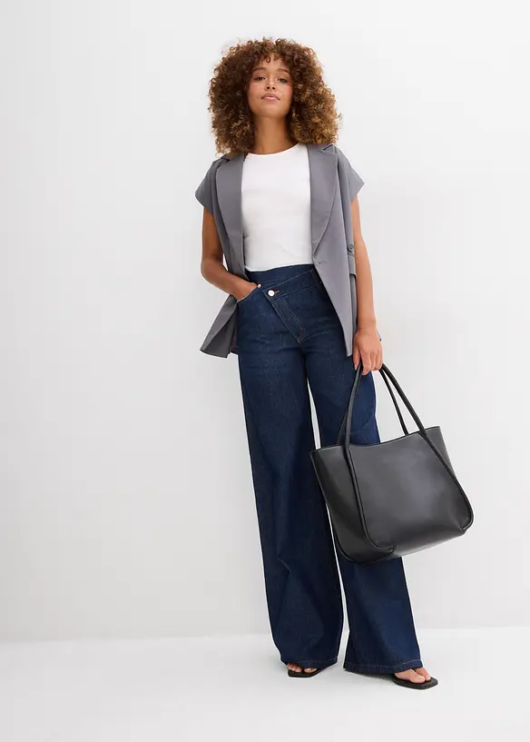 Wide Leg-jeans Mid Waist, Low Stretc, bonprix