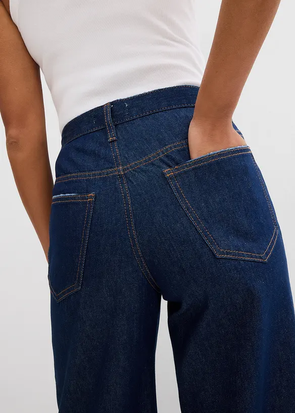 Wide Leg-jeans Mid Waist, Low Stretc, bonprix