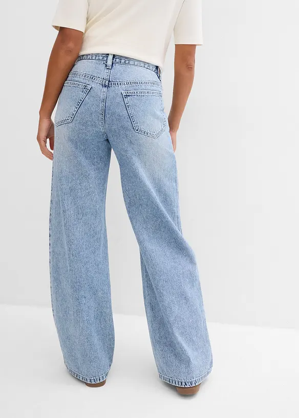 Wide Leg-jeans Mid Waist, Low Stretc, bonprix