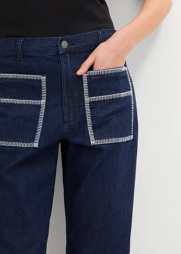 Straight Jeans High Waist, cropped, bonprix