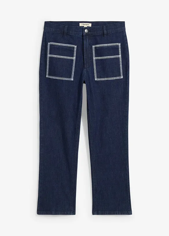 Straight Jeans High Waist, cropped, bonprix
