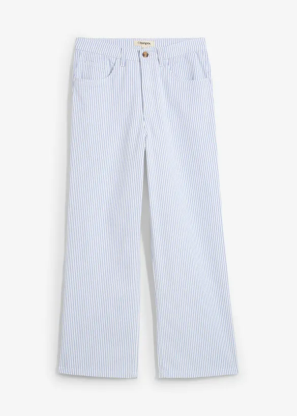 Wide Leg Cropped jeans med hög midja, bonprix