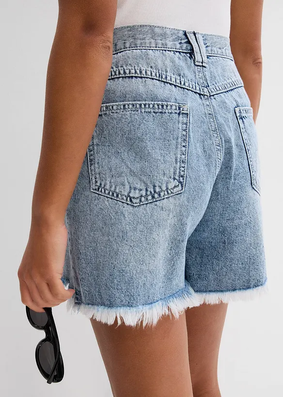 Jeansshorts med stretch och hög midja, bonprix
