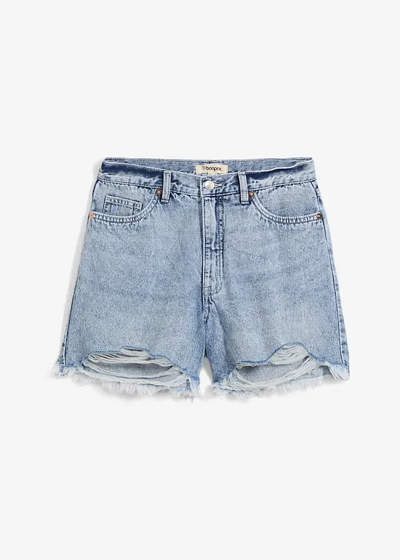 Jeansshorts med stretch och hög midja, bonprix