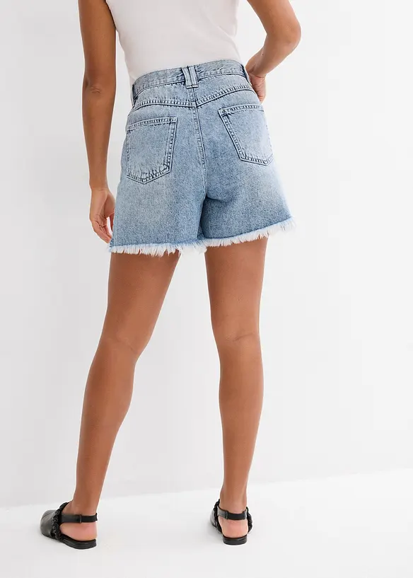 Jeansshorts med stretch och hög midja, bonprix