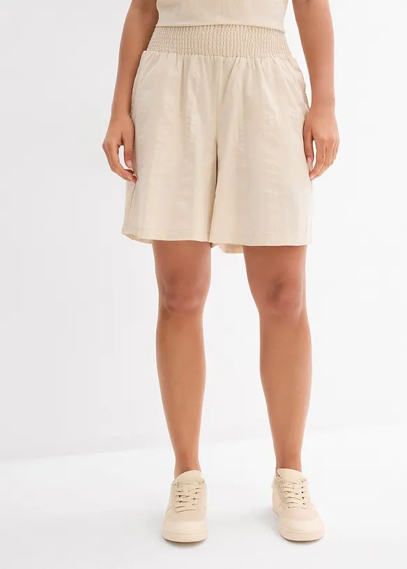Dra på-shorts i bäckebölja av bomull, bonprix