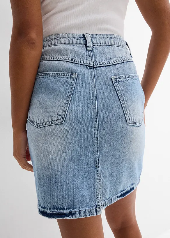 Jeanskjol Mid Waist, Low Stretch, bonprix