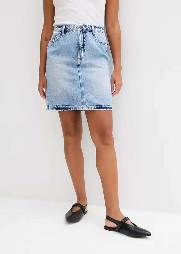 Jeanskjol Mid Waist, Low Stretch, bonprix