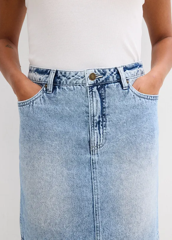 Jeanskjol Mid Waist, Low Stretch, bonprix