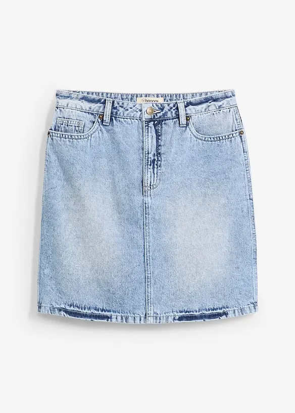 Jeanskjol Mid Waist, Low Stretch, bonprix