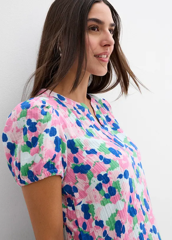 Klänning av mjuk muslin, bonprix