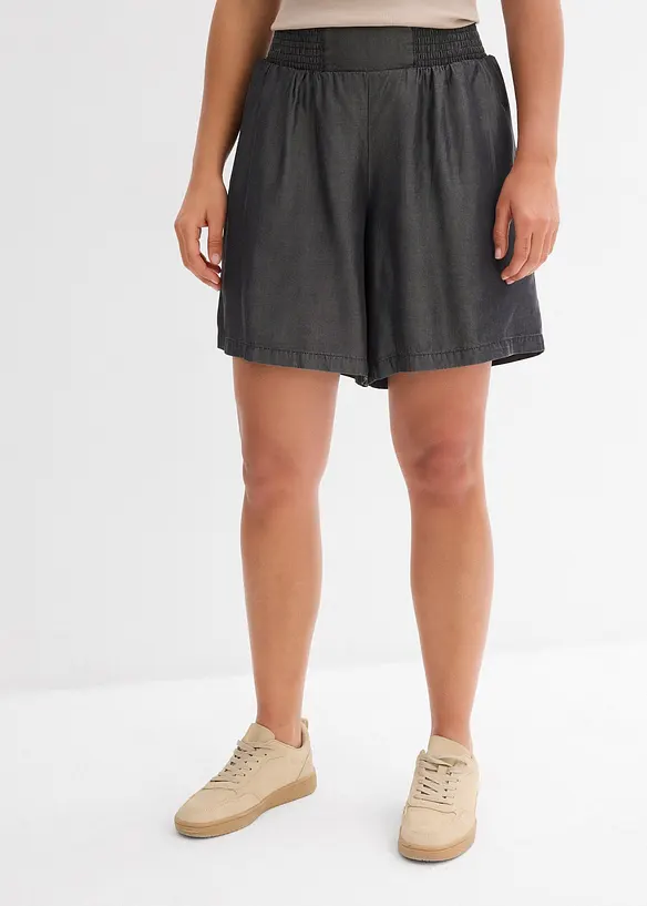 Dra på-shorts med smockad linning, bonprix