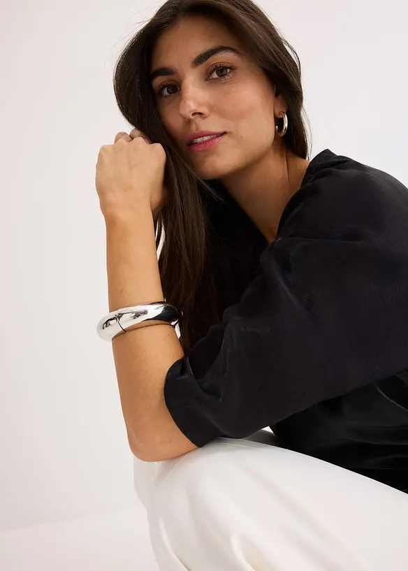 Blus med knytband, bonprix