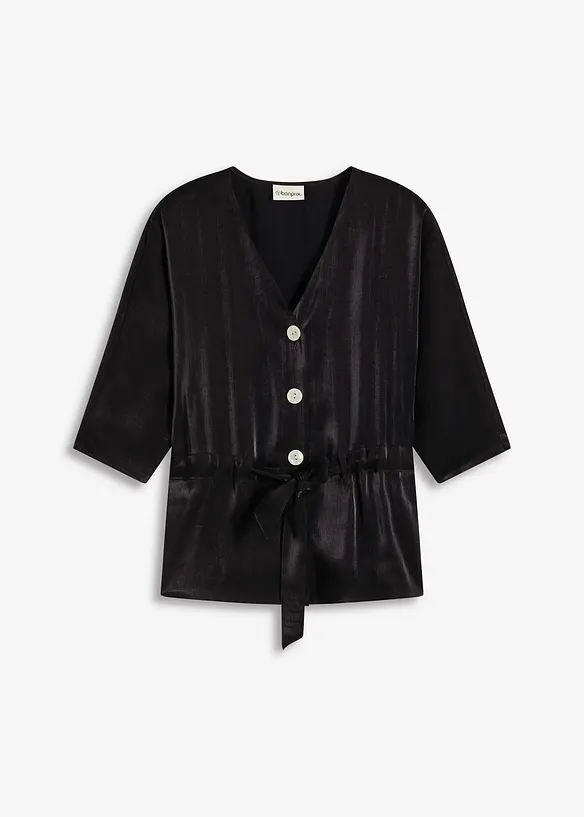 Blus med knytband, bonprix