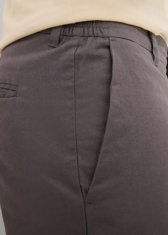 Bermudas i chinosmodell med linne, Regular Fit, bonprix