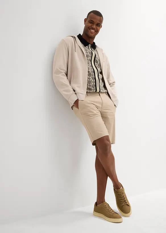 Bermudas i chinosmodell med linne, Regular Fit, bonprix
